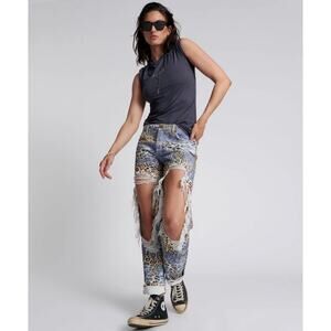 ONE TEASPOON- NWT-  LEOPARTY THE TRUCKER JEANS Sz:25X31  Ret$170